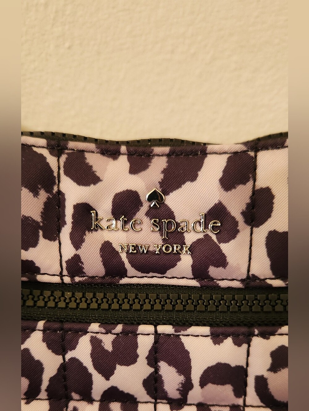 Kate Spade Purple And Black Leopard Quilted Shoulder Bag - Picture 4 of 5
